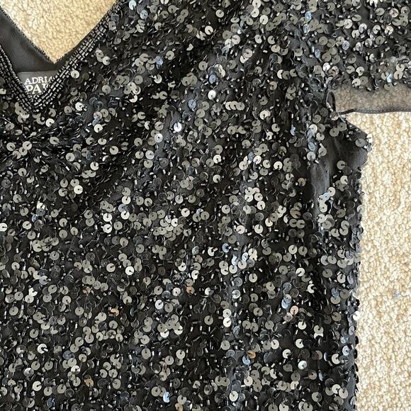 Vintage Adrianna Papell Sequin Top Black Size L - Picture 13 of 15